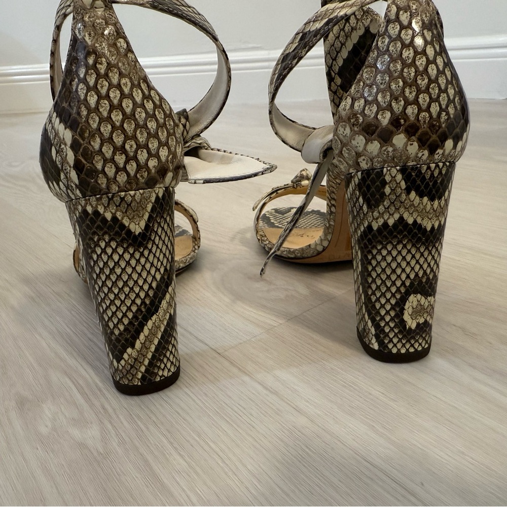 Alexandre Birman Clarita Snake
Bow Ankle Strap Block Heels 38 1/2 - Picture 3 of 5